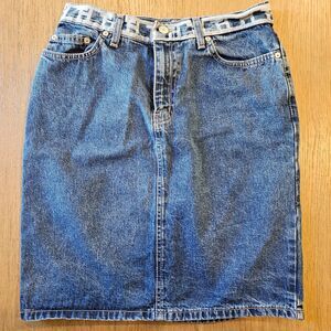 Vintage Tommy Hilfiger Blue Denim Skirt Made in Canada 100% Cotton Size 4